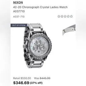Nixon 42-20 Chronograph Crystal Ladies Watch A037710 Amazon.co.jp: Nixon Watch 42-20 CHRONO: CRYSTAL NA037710-00  main image 2